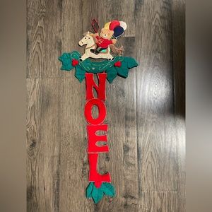 Vintage Christmas Holiday Hanging Decoration Noel Teddy Bear